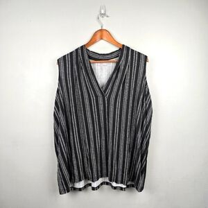 JESSICA LONDON Sleeveless Top Black White Subtle Polka Dot Women Plus Size 22/24